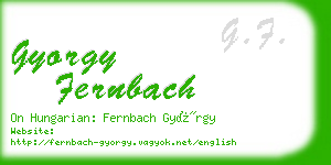 gyorgy fernbach business card